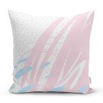 Beyaz Zeminli Renkli Modern Çizgili Dijital Baskılı Modern Yastık Kırlent Kılıfı Realhomes