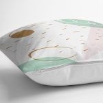 Beyaz Zemin Üzerinde Renkli Soyut Desenli Yastık Kırlent Kılıfı Realhomes