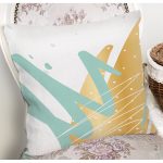 Beyaz Zeminli Renkli Modern Desenli Dijital Baskılı Modern Yastık Kırlent Kılıfı Realhomes