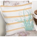 Beyaz Zeminli Renkli Modern Çizgili Dijital Baskılı Modern Yastık Kırlent Kılıfı Realhomes