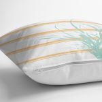 Beyaz Zeminli Renkli Modern Çizgili Dijital Baskılı Modern Yastık Kırlent Kılıfı Realhomes