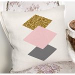 - 7830 - Realhomes  Renkli Zemin Üzerinde Renkli Geometrik Desenli Modern Yastık Kırlent Kılıfı Realhomes