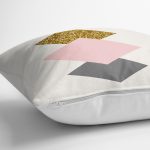 - 7830 - Realhomes  Renkli Zemin Üzerinde Renkli Geometrik Desenli Modern Yastık Kırlent Kılıfı Realhomes