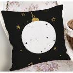 Siyah Zemin Üzerinde Gold Yıldız Detaylı Abajur Modern Yastık Kırlent Kılıfı Realhomes