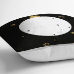 Siyah Zemin Üzerinde Gold Yıldız Detaylı Abajur Modern Yastık Kırlent Kılıfı Realhomes