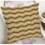 Gold Zemin Üzerinde Modern Renkli Zigzag Desenli Modern Yastık Kırlent Kılıfı Realhomes
