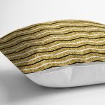 Gold Zemin Üzerinde Modern Renkli Zigzag Desenli Modern Yastık Kırlent Kılıfı Realhomes