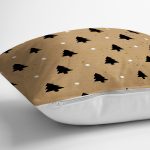 Renkli Zemin Üzerinde Modern Çizimli Çam Ağacı Desenli Yastık Kırlent Kılıfı Realhomes