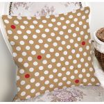 Renkli Zeminli Beyaz Puantiyeli Dijital Baskılı Modern Yastık Kırlent Kılıfı Realhomes