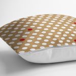 Renkli Zeminli Beyaz Puantiyeli Dijital Baskılı Modern Yastık Kırlent Kılıfı Realhomes