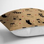 Renkli Zeminli Modern Çorap Desenli Dijital Baskılı Modern Yastık Kırlent Kılıfı Realhomes