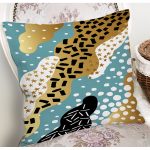 Renkli Zemin Üzerinde Modern Desenli Dijital Baskılı Modern Yastık Kırlent Kılıfı Realhomes