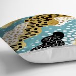 Renkli Zemin Üzerinde Modern Desenli Dijital Baskılı Modern Yastık Kırlent Kılıfı Realhomes