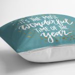 Renkli Zemin Üzerinde Gold Detaylı Dijital Baskılı Modern Yastık Kırlent Kılıfı Realhomes