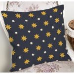 Renkli Zemin Üzerinde Gold Detaylı Yıldız Desenli Modern Yastık Kırlent Kılıfı Realhomes