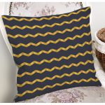 Renkli Zemin Üzerinde Gold Renkli Modern Zigzag Desenli Yastık Kırlent Kılıfı Realhomes