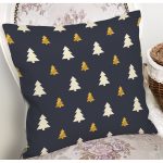 - 7876 - Realhomes Renkli Zeminli Çam Ağacı Desenli Dijital Baskılı Modern Yastık Kırlent Kılıfı Realhomes