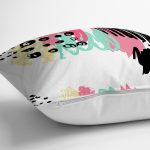 Beyaz Zemin Üzerinde Soyut Çizimli Renkli Desen Çalışması Yastık Kırlent Kılıfı Realhomes