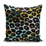 - 7891 - Realhomes Pastel Zemin Üzerinde Siyah Geometrik Desenli Dijital Baskılı Modern Yastık Kılıfı Realhomes