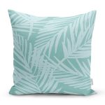 Renkli Zemin Üzerinde Yaprak Desenli Dijital Baskılı Modern Yastık Kırlent Kılıfı Realhomes