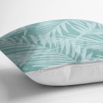 Renkli Zemin Üzerinde Yaprak Desenli Dijital Baskılı Modern Yastık Kırlent Kılıfı Realhomes