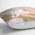 Rengarenk Zemin Üzerinde Soyut Çizimli Çiçek Desenli Modern Yastık Kırlent Kılıfı Realhomes