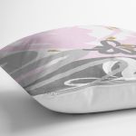 Renkli Zemin Üzerinde Soyut Çizimli Kalp Desenli Modern Yastık Kırlent Kılıfı Realhomes