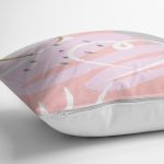 - 7902 - Realhomes Renkli Zemin Üzerinde Kalp Desenli Dijital Baskılı Modern Yastık Kırlent Kılıfı Realhomes