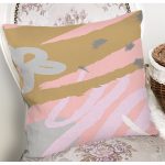 - 7903 - Realhomes  Pastel Zemin Üzerinde Soyut Desen Çizimli Yastık Kırlent Kılıfı Realhomes
