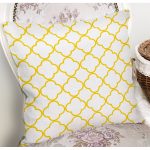 - 7907 - Realhomes Beyaz Zeminli Gold Detaylı Ogea Dijital Baskılı Modern Yastık Kırlent Kılıfı Realhomes