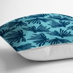 - 7913 - Realhomes Renkli Zemin Üzerinde Yaprak Desenli Dijital Baskılı Modern Yastık Kırlent Kılıfı Realhomes