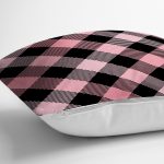 Renkli Pastel Zemin Üzerinde Siyah Ekose Desenli Modern Yastık Kırlent Kılıfı Realhomes