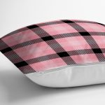 Renkli Pastel Zemin Üzerinde Siyah Ekose Desenli Modern Yastık Kırlent Kılıfı Realhomes