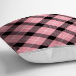 Renkli Pastel Zemin Üzerinde Siyah Ekose Desenli Modern Yastık Kırlent Kılıfı Realhomes