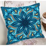 Renkli Zemin Üzerinde Çini Desenli Dijital Baskılı Modern Yastık Kırlent Kılıfı Realhomes