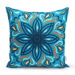 Renkli Zemin Üzerinde Çini Desenli Dijital Baskılı Modern Yastık Kırlent Kılıfı Realhomes