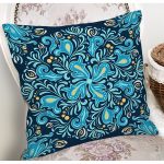 - 7939 - Realhomes Renkli Zemin Üzerinde Çini Desenli Dijital Baskılı Modern Yastık Kırlent Kılıfı Realhomes