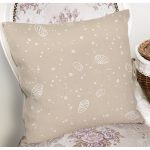 Pastel Zeminli Deniz Kabuğu Desenli Dijital Baskılı Modern Yastık Kırlent Kılıfı Realhomes