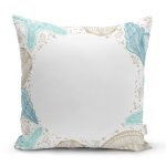 Beyaz Zemin Üzerinde Deniz Kabuğu Desenli Yastık Kırlent Kılıfı Realhomes