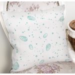 Beyaz Zemin Üzerinde Deniz Kabuğu Desenli Yastık Kırlent Kılıfı Realhomes