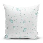 Beyaz Zemin Üzerinde Deniz Kabuğu Desenli Yastık Kırlent Kılıfı Realhomes