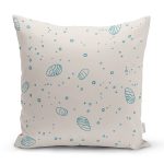 Pastel Zeminli Deniz Kabuğu Desenli Dijital Baskılı Modern Yastık Kırlent Kılıfı Realhomes