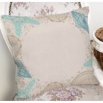 Pastel Zeminli Deniz Kabuğu Desenli Dijital Baskılı Modern Yastık Kırlent Kılıfı Realhomes