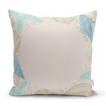 Pastel Zeminli Deniz Kabuğu Desenli Dijital Baskılı Modern Yastık Kırlent Kılıfı Realhomes
