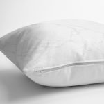 - 7964 - Realhomes Beyaz Zeminli Modern Mermer Desenli Dijital Baskılı Modern Yastık Kırlent Kılıfı Realhomes