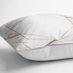 - 7965 - Realhomes Beyaz Zeminli Modern Mermer Desenli Dijital Baskılı Modern Yastık Kırlent Kılıfı Realhomes