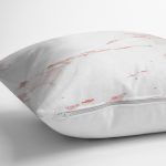 - 7966 - Realhomes Beyaz Zeminli Modern Mermer Desenli Dijital Baskılı Modern Yastık Kırlent Kılıfı Realhomes