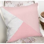 - 7967 - Realhomes Pastel Zeminli Geometrik Desenli Dijital Baskılı Modern Yastık Kırlent Kılıfı Realhomes
