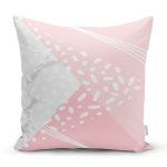 - 7968 - Realhomes Pastel Zeminli Geometrik Desenli Dijital Baskılı Modern Yastık Kırlent Kılıfı Realhomes