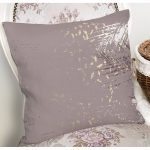 - 7983 - Realhomes Pastel Zemin Üzerinde Gold Detaylı Yaprak Desenli Modern Yastık Kırlent Kılıfı Realhomes